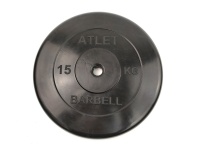 Диск Barbell Atlet 15 кг (черный) 26 мм